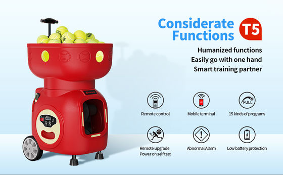 प्रशिक्षण के लिए SIBOASI T5 एपीपी नियंत्रण मिनी शूटिंग टेनिस मशीन बॉल