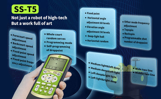 प्रशिक्षण के लिए SIBOASI T5 एपीपी नियंत्रण मिनी शूटिंग टेनिस मशीन बॉल